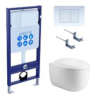 Aquatek SET Альтаир cm-009 4 в 1 Комплект: рама Standard INS-0000012 + крепеж KKI-0000002 + кнопка KDI-0000009 + унитаз AQ1980-00 с крышкой-сиденьем Soft-close, белый