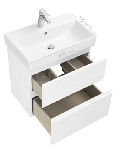 Сет № 1912 ZRU9307635, Тумба с раковиной (White Matt) Сет № 1912 ZRU9307635, Тумба с раковиной (White Matt)