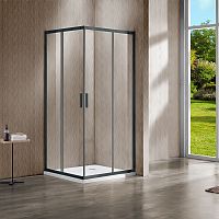 Vincea VSS-1G100CLGM Garda Душевой уголок 100х100 см, профиль вороненая сталь/стекло прозрачное