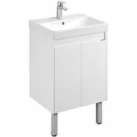 Акватон 1A2788K0SD010 Сканди Doors Набор: Тумба-раковина 55х45 см, белый глянец/матовый + раковина Адриана-55 купить  в интернет-магазине Сквирел