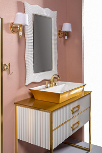 Тумба без раковины Armadi Art Monaco 100 белая золото