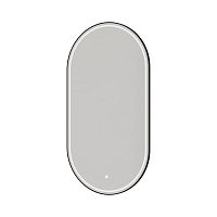 Зеркало овальное с LED подсветкой сенсор антипар 60х110 см Boheme 568-B рама черная матовая купить  в интернет-магазине Сквирел