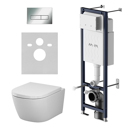 AM.PM Libre IS110351.601900 Комплект: Унитаз, Инсталляция, Кнопка смыва