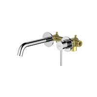 Aquatek AQ1313CR Европа Смеситель для раковины, настенный 2 отв. (внешняя и скрытая часть), хром