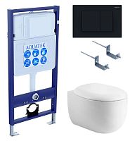 Aquatek SET Альтаир cm-012 4 в 1 Комплект: рама Standard INS-0000012 + крепеж KKI-0000002 + кнопка KDI-0000012 + унитаз AQ1980-00 с крышкой-сиденьем Soft-close, белый