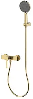 Aquame AQM6413BG Asti Смеситель для душа, с душевым набором, D120 мм, 3 режима, Brushed gold (шлифованное золото)