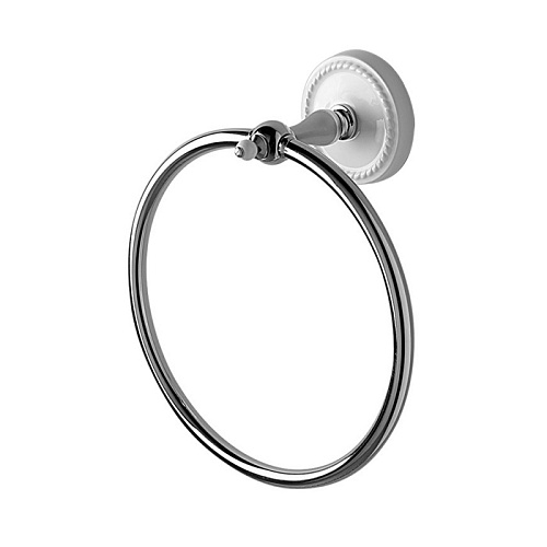 Devon&Devon DOR407CR DOROTHY кольцо полотенцедержатель настенный, держатель цвет хром/белый купить в интернет-магазине Сквирел