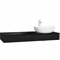 Vitra 65682 Origin Тумба для раковины 120х48 см, подвесная, правосторонняя, Black oak (черный дуб) купить  в интернет-магазине Сквирел