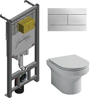 Сет 2186 E21742RU-00, Комплект: Унитаз, Инсталляция, Кнопка смыва