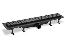 Plastbrno SZA6750 Design 6 Сливной канал комбинированный, решетка из нержавеющей стали, L = 750 мм, черный