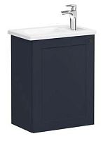 Vitra 68608 Root Classic Тумба с квадратной раковиной 45х29 см, подвесная, левосторонняя, MDARKBLUE (матовый темно-синий) купить  в интернет-магазине Сквирел