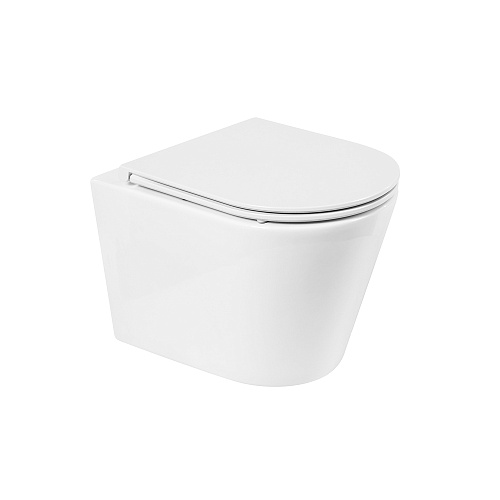 BelBagno BB053CHR/BB870SC Унитаз подвесной безободковый с быстросъемным сидением с миколифтом FLAY-R
