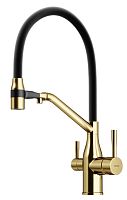 Sancos SC4008BG Orta Смеситель для кухни с возможностью подключения фильтра для воды, брашированное золото/черный