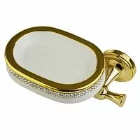 Migliore 31240 Dubai Мыльница настенная, белый/Swarovski/декор золото/золото купить  в интернет-магазине Сквирел