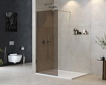 Cezares LIBERTA-L-1-80-120-BR-Cr Liberta Душевая перегородка 80 см, профиль хром