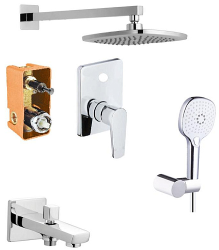 Azario AZ-15680711 Treya Комплект со смесителем для душа, хром