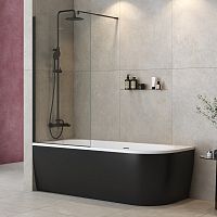 Cezares LIBERTA-V-1-80/155-C-NERO Душевая шторка на ванну
