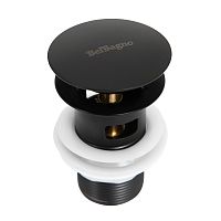 BelBagno BB-SAT-NERO Донный клапан с системой "Клик-клак" с переливом, чёрный