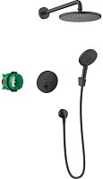 Hansgrohe 27959670 Raindance S 240 Душевой комплект Set 8 в 1 (27623670+27413670+26530670+15743670+01800180+28331670+27454670+28272670), матовый черный