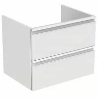 Ideal Standard T0050OV Tesi Тумба для раковины 60х44 см, подвесная, с ящиками, Gloss White (белый глянцевый/ручка - белый матовый) купить  в интернет-магазине Сквирел