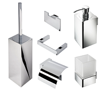 Сет № 1819 913515-02, Крючок двойной (Chrome)+913516-02, Дозатор для ж/мыла, настенный (Chrome)+ 913510-02, Ершик настенный, для унитаза (Chrome) + 913508-02, Бумагодержатель с крышкой (Chrome) + 913504-02, Полотенцедержатель (Chrome) + 913502-02, Стакан 