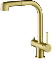 Timo 2346/17FL Saona Смеситель для кухни, с подключением фильтра/выдвижной лейкой, золото матовое