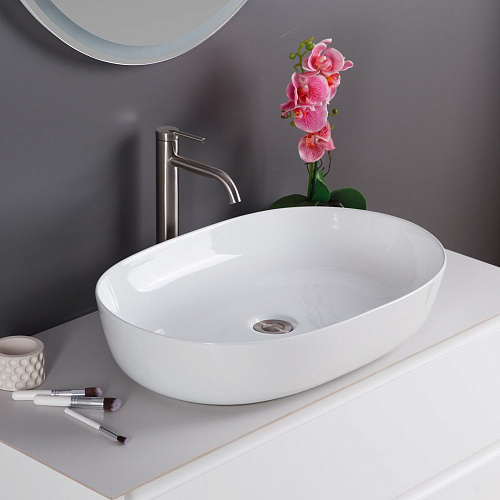 BelBagno BB1348 Раковина накладная керамическая 61х41 см, белая BelBagno BB1348 Раковина накладная керамическая 61х41 см, белая