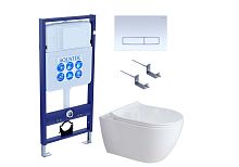 Aquatek Поларис SET AQUATEK ПОЛАРИС-01-021 4в1 Комплект: Унитаз, Инсталляция, Кнопка смыва