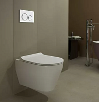 Сет 2064 Керамин CDB00022776_Подвесной унитаз Бари R Нова Slim CK Безободковый (сиденье Slim с микролифтом)