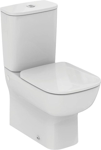 Ideal Standard T282001+T282801+T318301 Esedra Унитаз напольный/пристенный 37х62 см с бачком, c сидением-крышкой плавного закрывания, белый