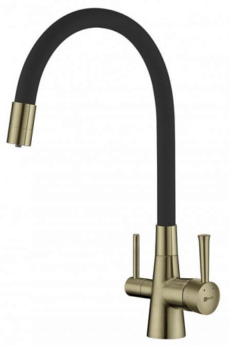 Lemark LM3075B Comfort Смеситель для кухни, с гибким изливом, бронза/черный