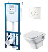 Santek Лайн 1.WH50.1.729 Комплект: Унитаз, сиденье, инсталляция, кнопка
