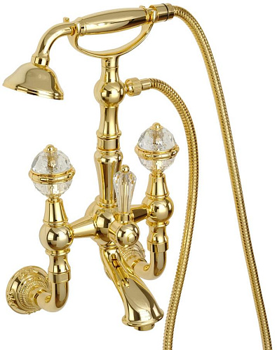 Migliore 27181 Cristalia Смеситель для ванны внешний, ручки Crystal/золото