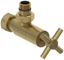 Сунержа 051-1408-1234 Вентиль угловой, (крест) G 1/2" НР х G 3/4" НГ, состаренная латунь