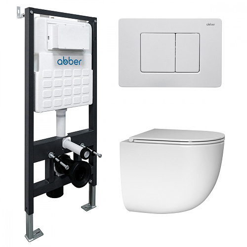 Abber BEQUEM AC1132TC-AC0105-AC0120MW Инсталляция с подвесным унитазом Abber BEQUEM AC1132TC-AC0105-AC0120MW Инсталляция с подвесным унитазом
