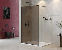 Cezares LIBERTA-L-1-110-120-BR-NERO Liberta Душевая перегородка 110 см, профиль черный