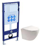 Aquatek SET Европа cm Комплект: рама Standard INS-0000012 (без клавиши и крепежа) + унитаз AQ1900-00 с тонким сиденьем Soft-close, белый