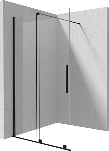 Deante KTJ_N32R Prizma Душевое ограждение раздвижное 120х195 см WALK-IN, Nero (черный)
