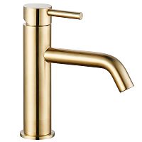 Aquame AQM6210GG Siena Смеситель для раковины, гладкий, Glossy gold (глянцевое золото)