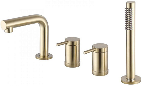 ABBER AF8813G Emotion Смеситель на борт ванны, золото матовое ABBER AF8813G Emotion Смеситель на борт ванны, золото матовое