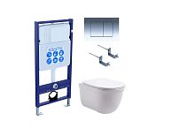 Aquatek SET Классик-010 4 в 1 Комплект: рама Standard INS-0000012 + крепеж KKI-0000002 + кнопка KDI-0000010 + унитаз AQ1111-00 с крышкой-сиденьем Soft-close, белый Aquatek SET Классик-010 4 в 1 Комплект: рама Standard INS-0000012 + крепеж KKI-0000002 + кнопка KDI-0000010 + унитаз AQ1111-00 с крышкой-сиденьем Soft-close, белый