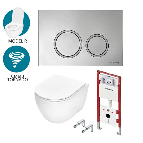 TECE spring base K401101WCR Комплект: Унитаз, Инсталляция, Кнопка смыва