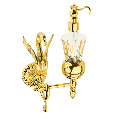 Migliore 26121 Luxor Дозатор жидкого мыла настенный, хрусталь/декор золото/золото купить в интернет-магазине Сквирел