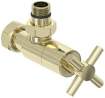 Сунержа 020-1408-1234 Вентиль угловой, (крест) G 1/2" НР х G 3/4" НГ, шампань