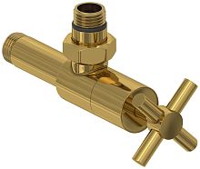 Сунержа 03-1408-1212 Вентиль угловой, (крест) G 1/2" НР х G 1/2" НР, золото