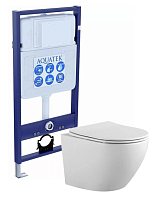 Aquatek SET Европа Комплект: рама Standard INS-0000012 (без клавиши и крепежа) + унитаз AQ1901-00 с тонким сиденьем Soft-close, белый