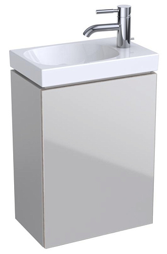 Geberit Acanto 500.607.JL.2 Шкафчик под раковину 396 x 534 x 246 мм, фронтальная часть: песчаное стекло корпус: песчаный матовый — лакированный купить  в интернет-магазине Сквирел