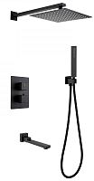 Душевая система ABBER Daheim AF8250B скрытого монтажа с изливом, термостат, черная матовая