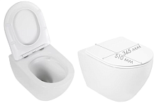 Сет № 1855 CZR-6601-TH-TOR, Унитаз подвесной (Белый) + CZR-2316-SC, Сиденье для унитаза с мягким закрыванием (Белый)