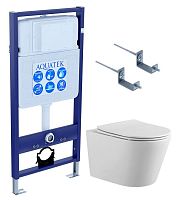 Aquatek SET Вега-KKI2 Комплект: рама Standard INS-0000012 + крепеж KKI-0000002 + унитаз AQ1905-00 с крышкой-сиденьем Soft-close, белый